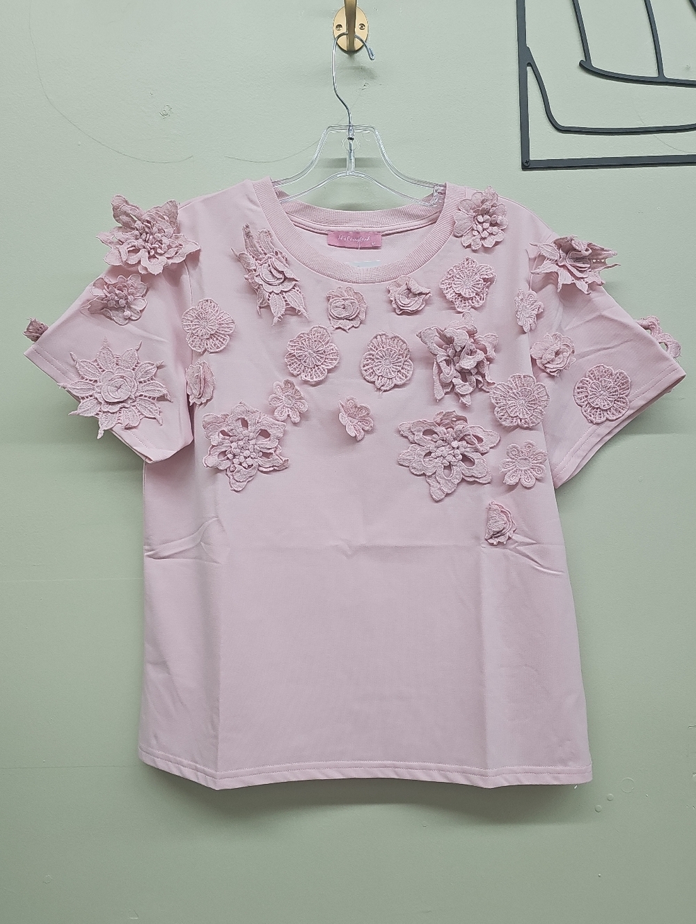 New 3D Margarita Flower Women T-shirt Pink